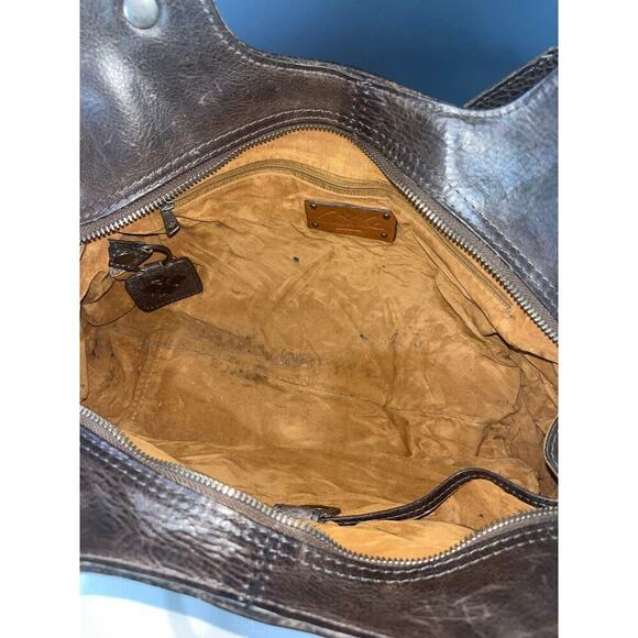 Patricia Nash Dark Brown Studded Ergo Satchel Italian Leather Top Handle Bag - Picture 9 of 11